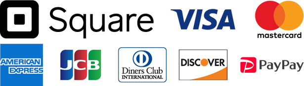 Square VISA AMERICAN EXPRESS JCB Diners Club DISCOVER